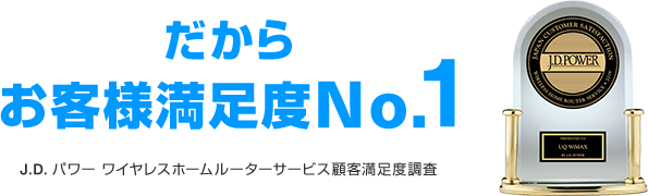 だから満足度NO.1